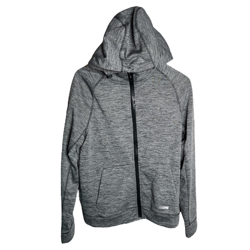 American Eagle Men’s Long Sleeve AE Active Flex  Gray Zip Up Jacket